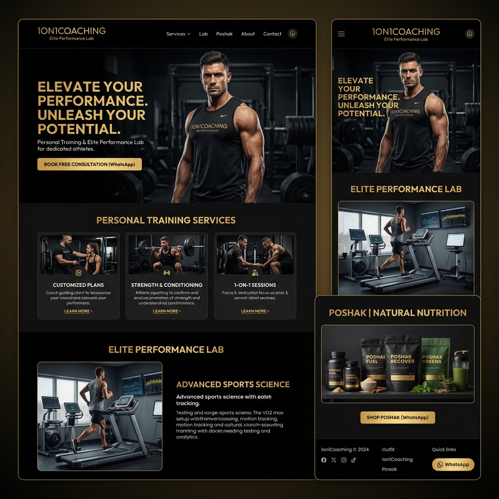 1on1Coaching — Premium Fitness Coaching Website